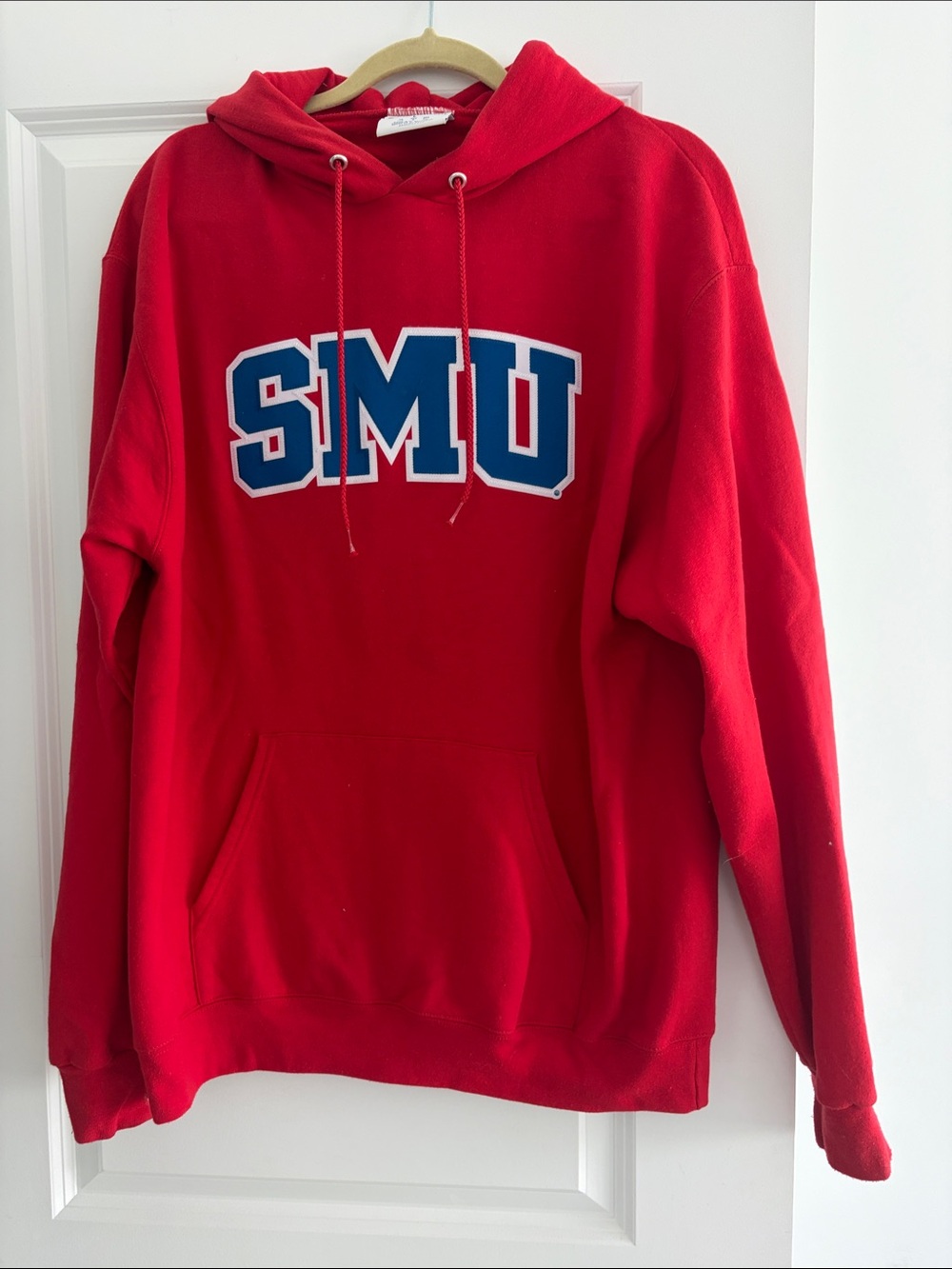SMU Red Hooded Sweatshirt - Classic University Pullover